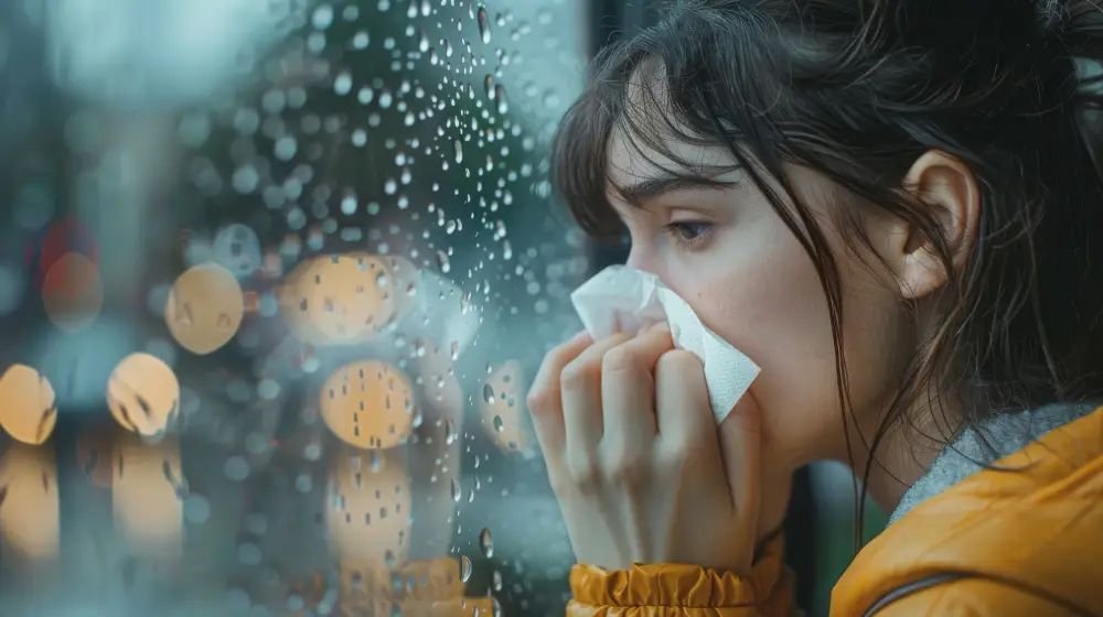 Adult-blowing-their-snot-in-a tissue
