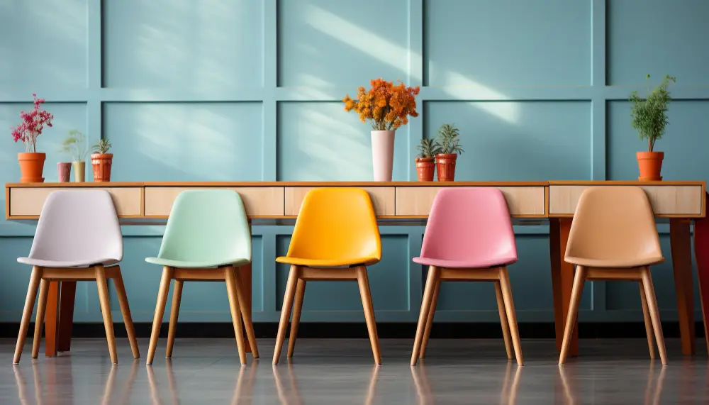 Modern- office-with- comfortable chairs-and- vibrant