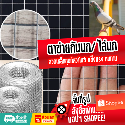 ตาข่ายกันนก เหล็กกัลวาไนซ์